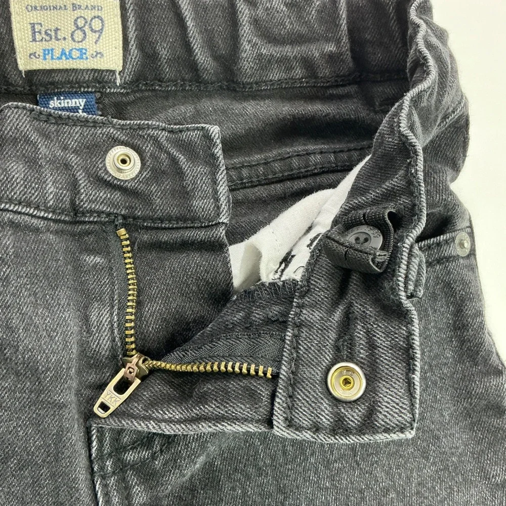 The Children's Place Black Skinny Jeans Kids Size 6x/7 Stretch Adjustable Waist